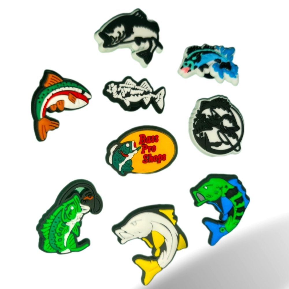 Bass Shoe Charms Set of 9